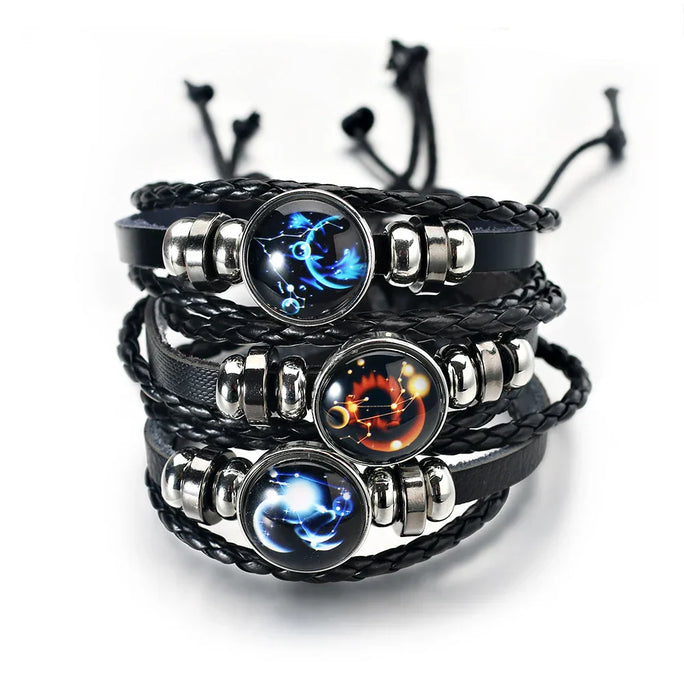 Zodiac Leather Wrap Bracelet